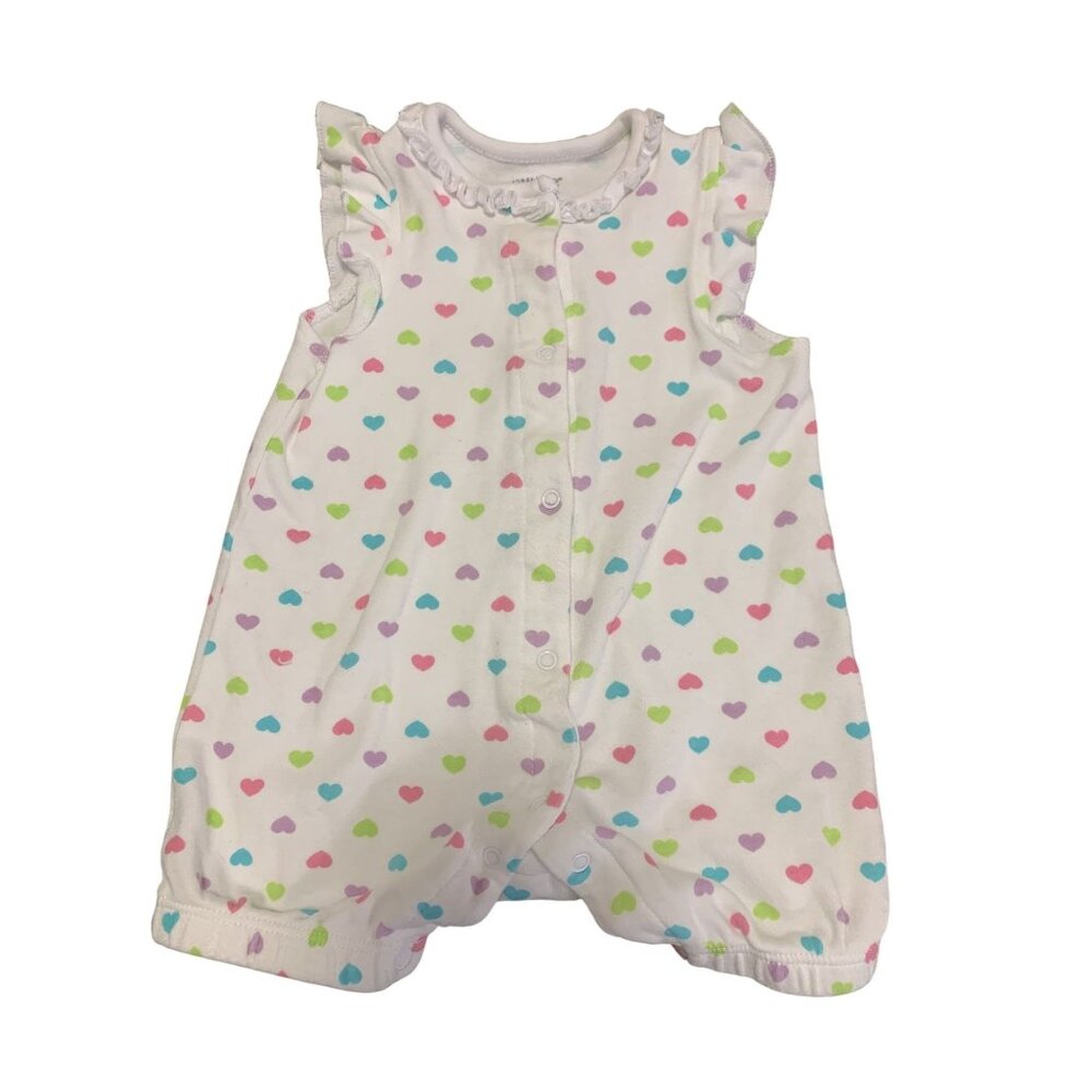 Little Me 9M 100% Cotton Heart Bodysuit Onesie Multicolor